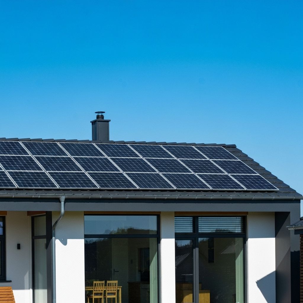 Modern home with solar panels